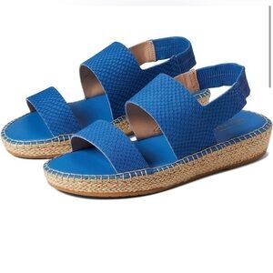 Cole Haan‎ - women’s Cloudfeel slingback Espadrille Sandals blue leather shoes 8